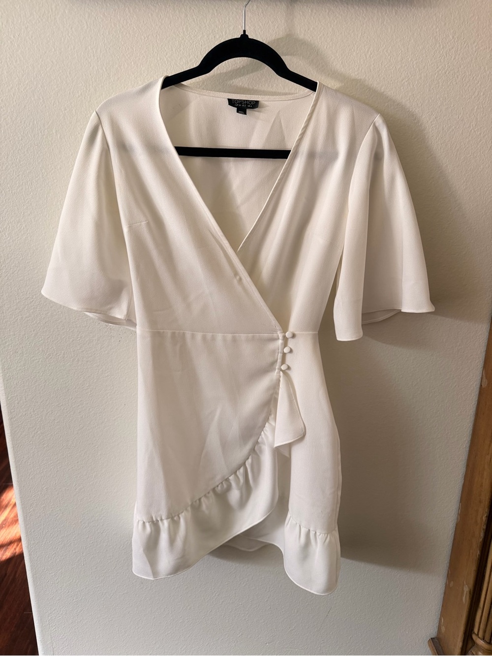Topshop White Mini Dress with Contrast Trim